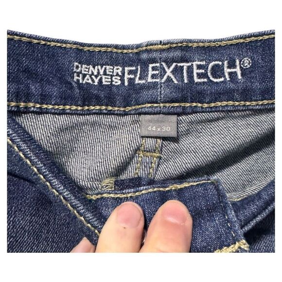 Denver Hayes men's flextech dark blue distressed jeans‎ 44x30 - Picture 2 of 4
